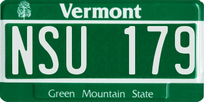 VT license plate NSU179
