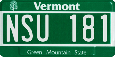 VT license plate NSU181