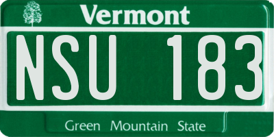 VT license plate NSU183