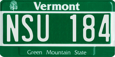 VT license plate NSU184