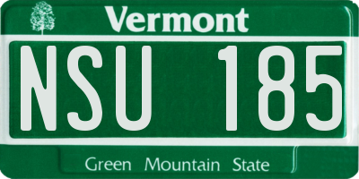 VT license plate NSU185