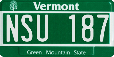 VT license plate NSU187