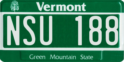 VT license plate NSU188