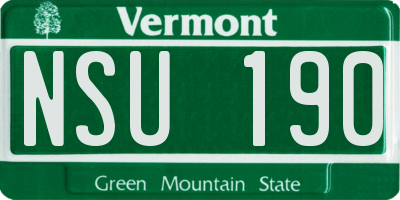 VT license plate NSU190
