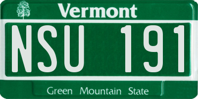 VT license plate NSU191