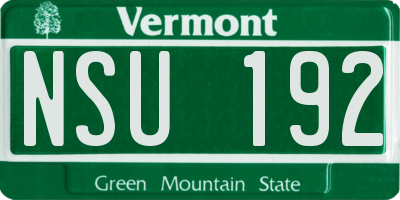 VT license plate NSU192