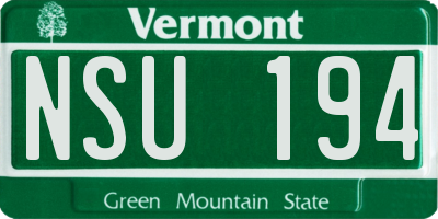 VT license plate NSU194
