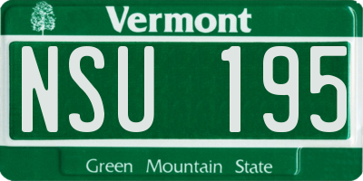 VT license plate NSU195