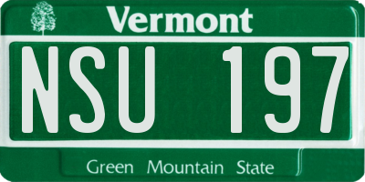 VT license plate NSU197