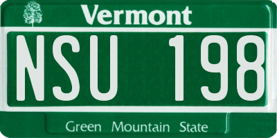 VT license plate NSU198