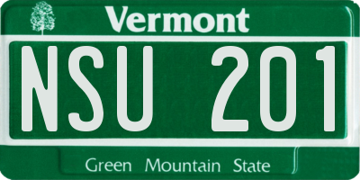 VT license plate NSU201