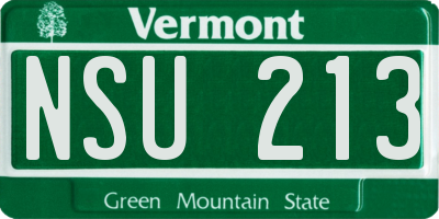 VT license plate NSU213