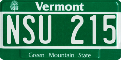 VT license plate NSU215