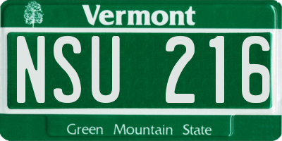VT license plate NSU216