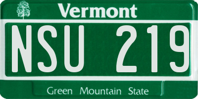 VT license plate NSU219