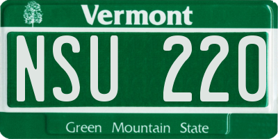 VT license plate NSU220