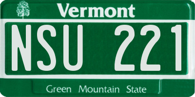 VT license plate NSU221