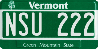 VT license plate NSU222