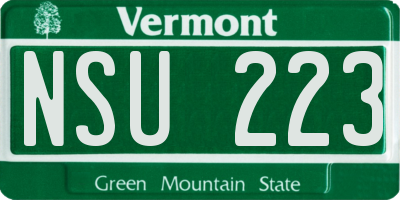 VT license plate NSU223