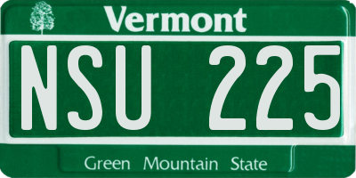 VT license plate NSU225