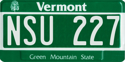 VT license plate NSU227