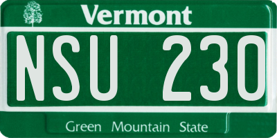 VT license plate NSU230