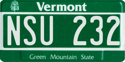 VT license plate NSU232