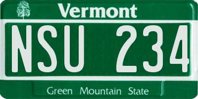 VT license plate NSU234