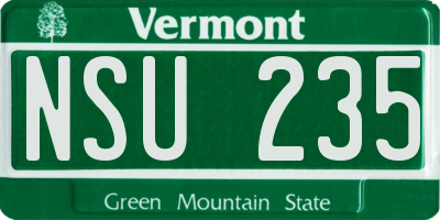 VT license plate NSU235
