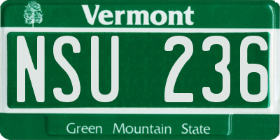 VT license plate NSU236