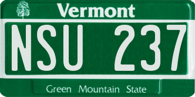 VT license plate NSU237
