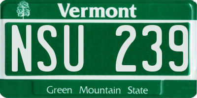 VT license plate NSU239