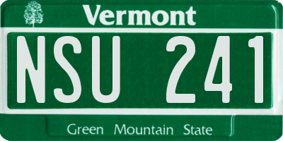 VT license plate NSU241