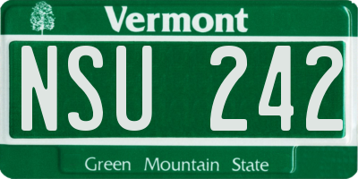 VT license plate NSU242