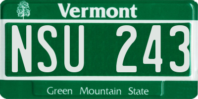 VT license plate NSU243