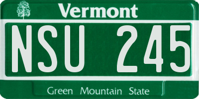 VT license plate NSU245