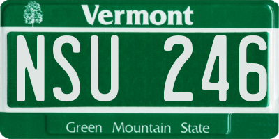 VT license plate NSU246