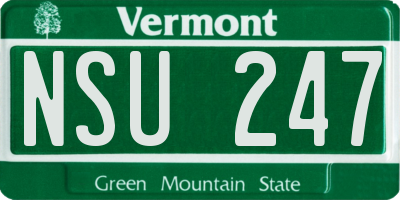 VT license plate NSU247