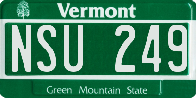 VT license plate NSU249