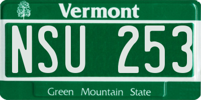 VT license plate NSU253
