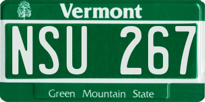VT license plate NSU267