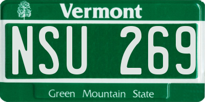 VT license plate NSU269