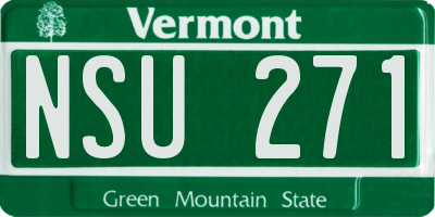VT license plate NSU271
