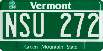 VT license plate NSU272