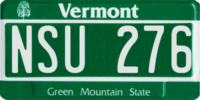 VT license plate NSU276