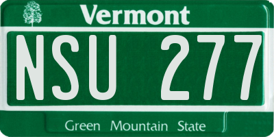 VT license plate NSU277