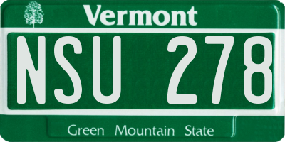 VT license plate NSU278