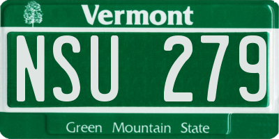 VT license plate NSU279