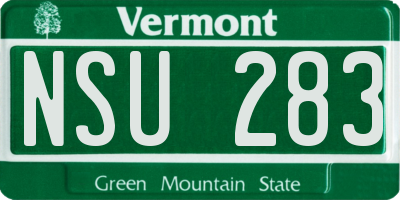 VT license plate NSU283
