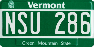 VT license plate NSU286